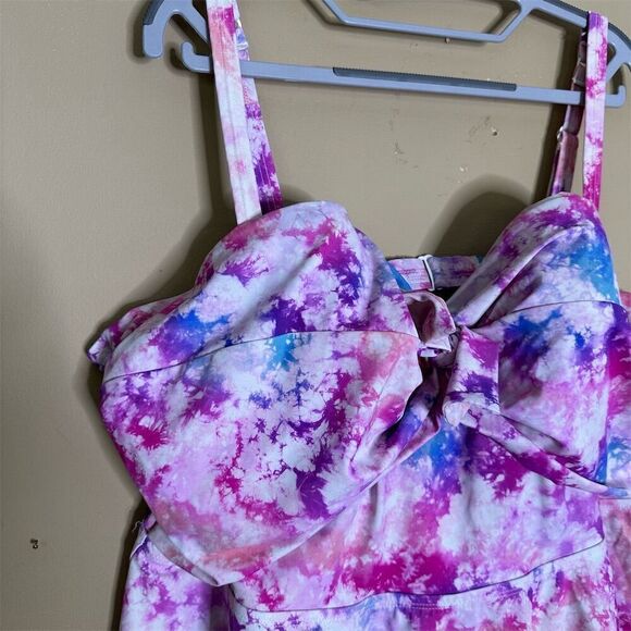 Torrid Women's Plus Size Tie-Dye Tankini Top Peplum Style Size 3X - Picture 2 of 11